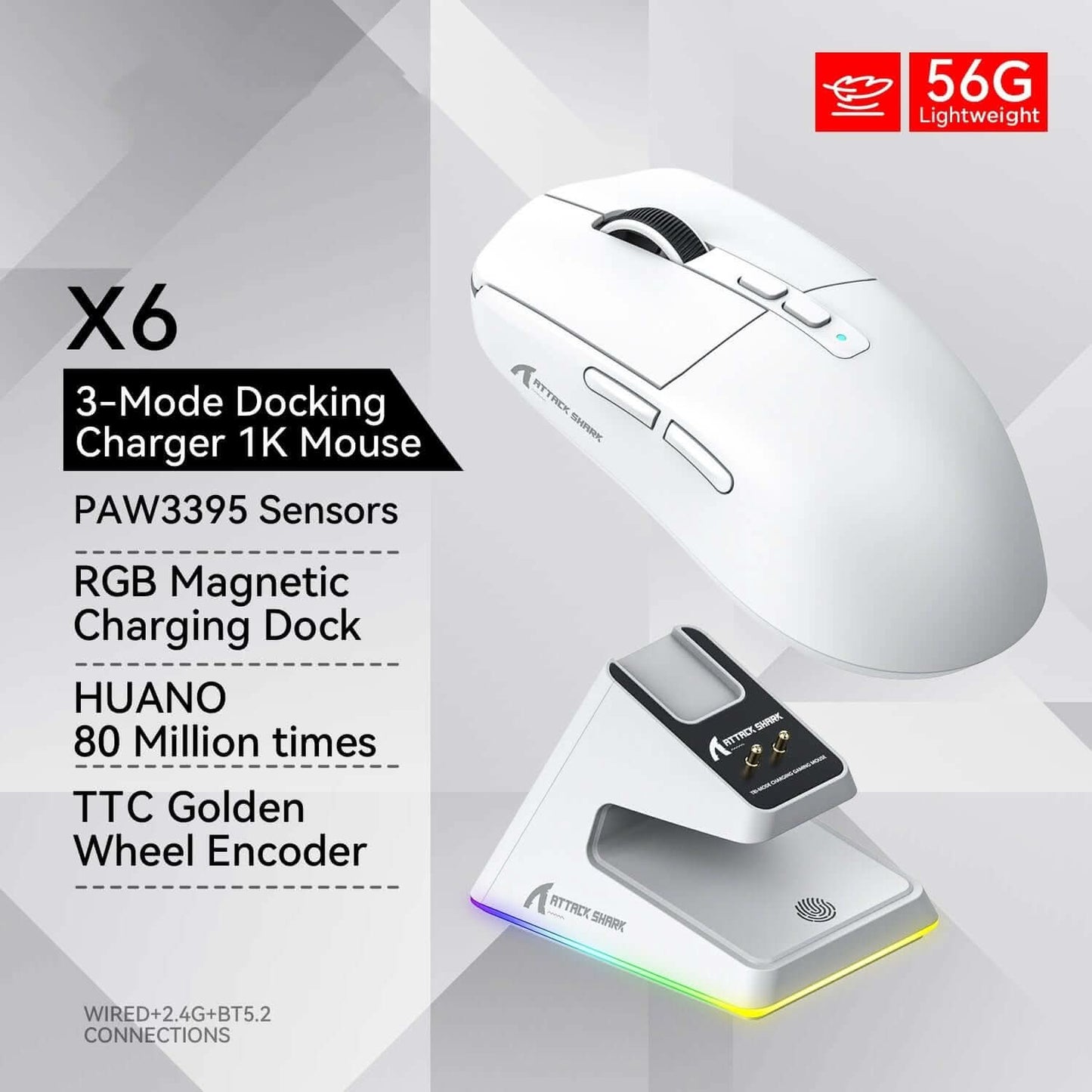 X6 Lightweight PAW3395 – Souris Gaming Haute Performance