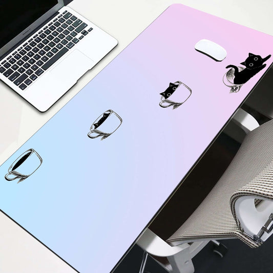 Tapis de Bureau “Chat & Café”