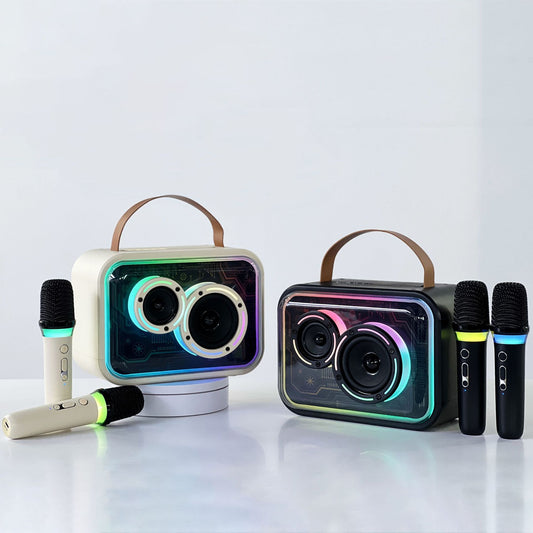 Enceinte Bluetooth RGB portable – stéréo sans fil, karaoké, lumière LED