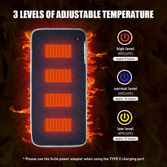 Coussin chauffant pour sac de couchage – USB, intelligent, portable, chaleur hivernale ciblée