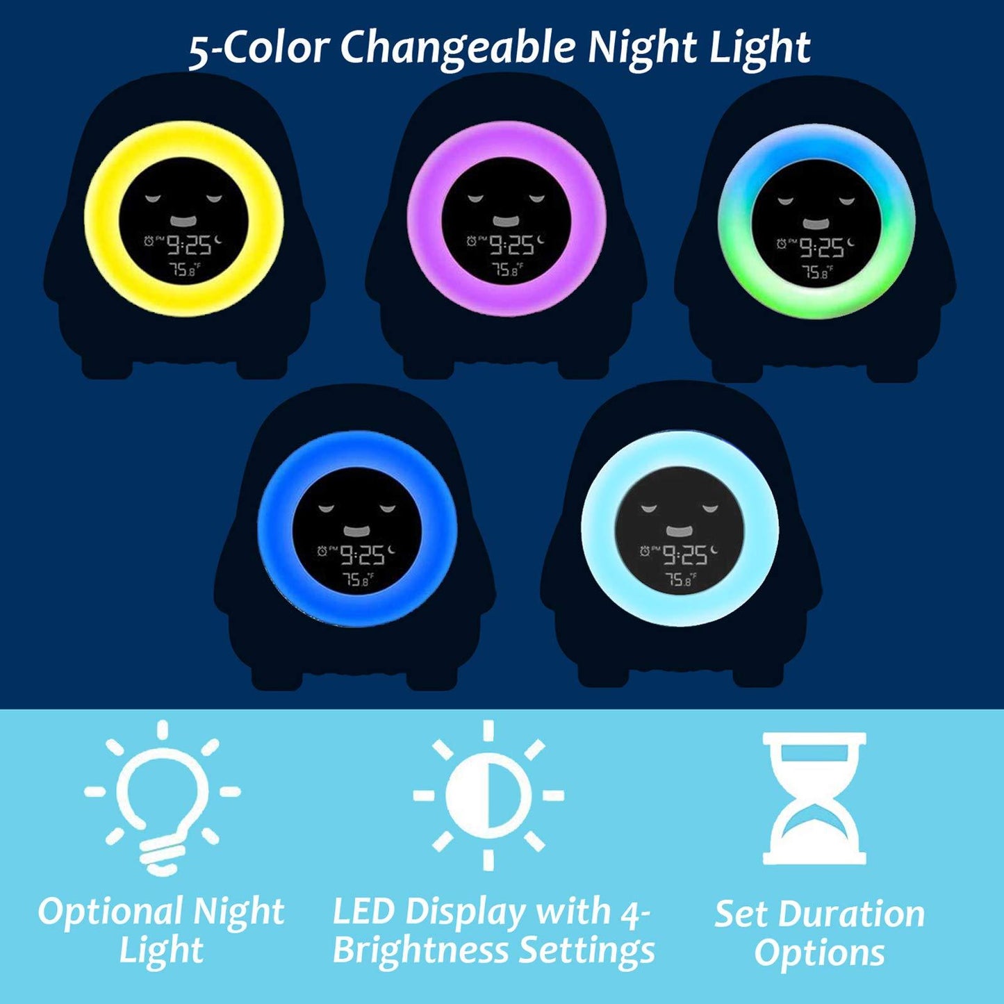 Penguin children's sleep training clock