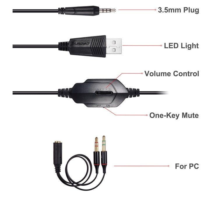 Casque gaming lumineux In Zhuo GM-1 avec microphone