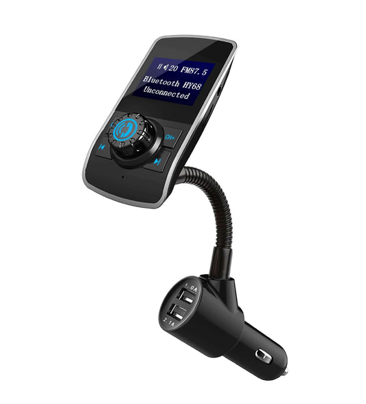 Transmetteur FM Bluetooth voiture – Lecteur MP3, carte TF, USB, appels mains libres