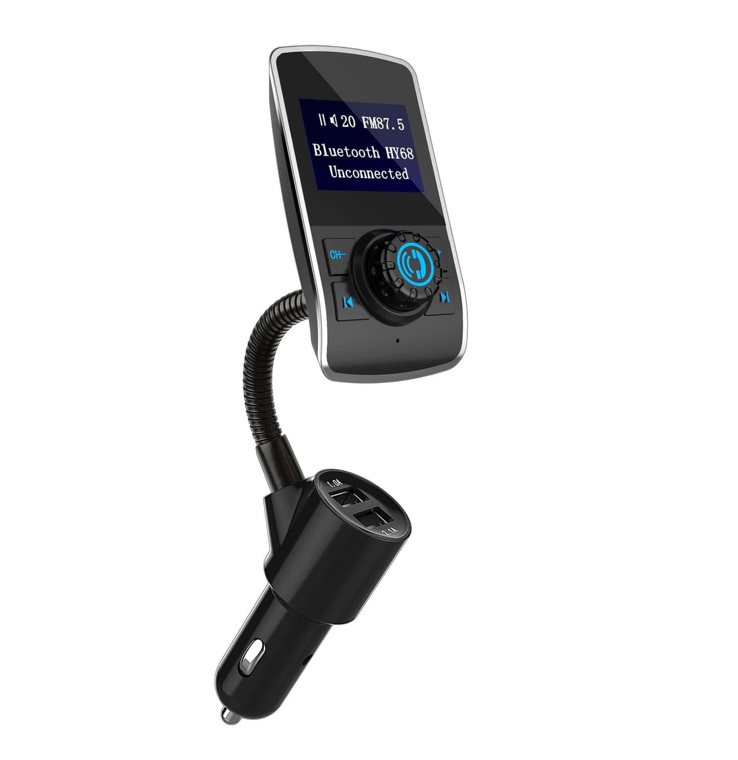 Transmetteur FM Bluetooth voiture – Lecteur MP3, carte TF, USB, appels mains libres