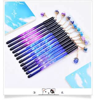 Stylo Gel Noir "Douze Constellations"