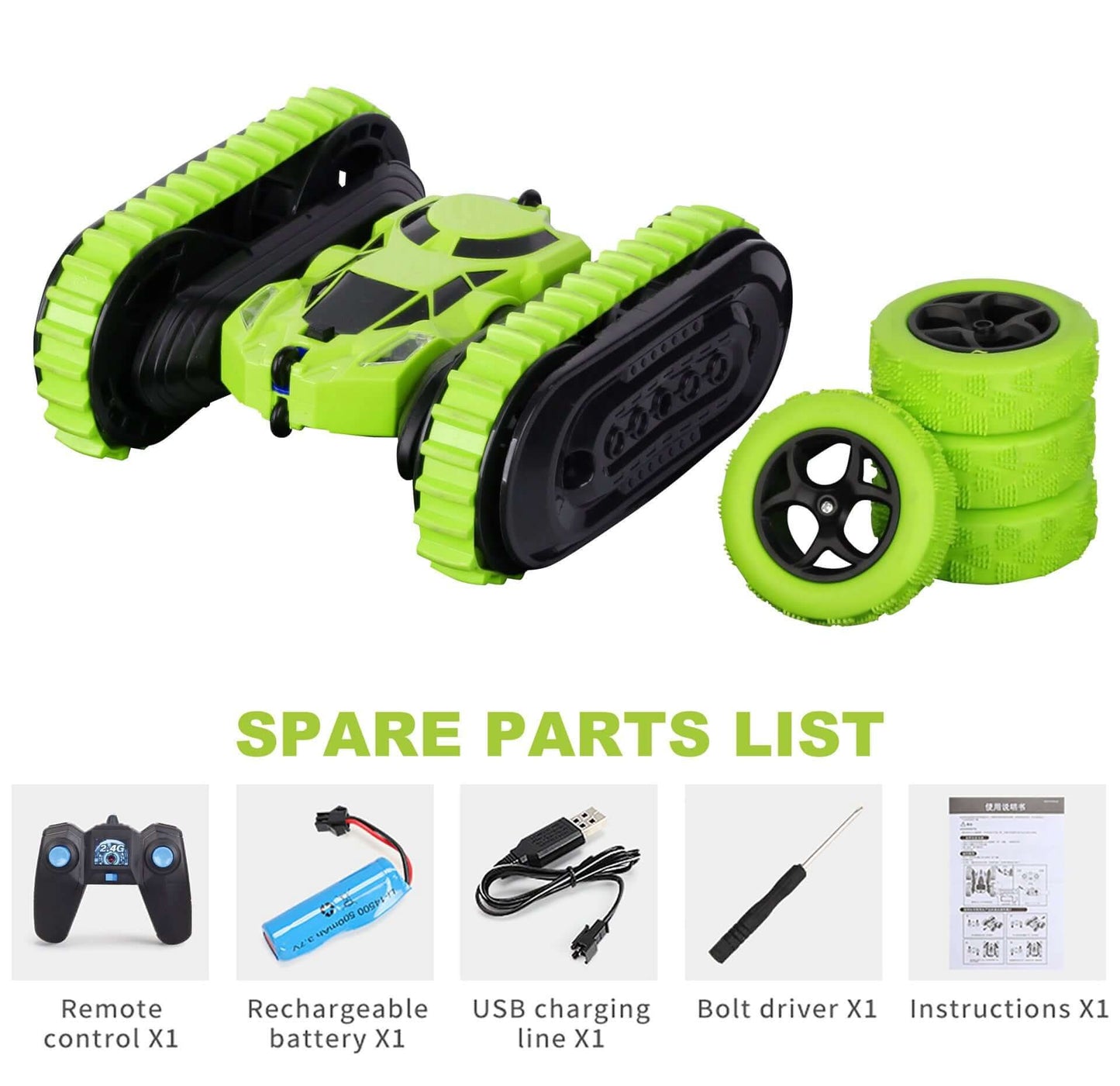 Voiture Cascadeuse Murale Double Face 2.4G, telecommandée