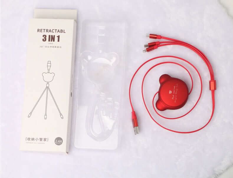 Telescopic Data Cables, Cute Bear