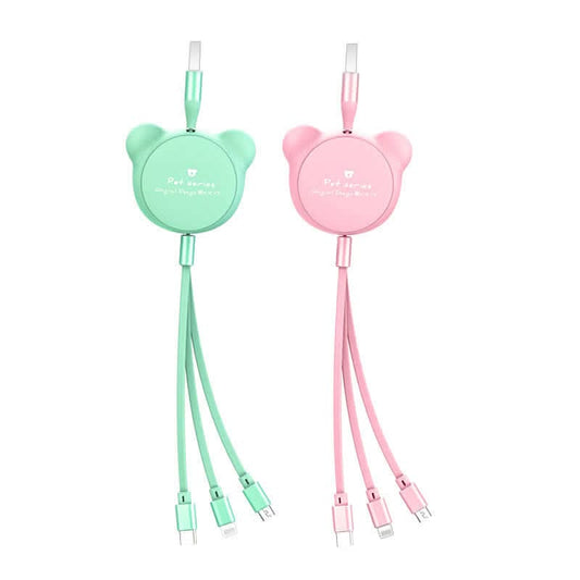 Câbles de Données télescopiques, ours mignon