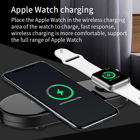15W Fast Charge Wireless Charger Mobile Phone Watch Headset Three In One Vertical Foldable