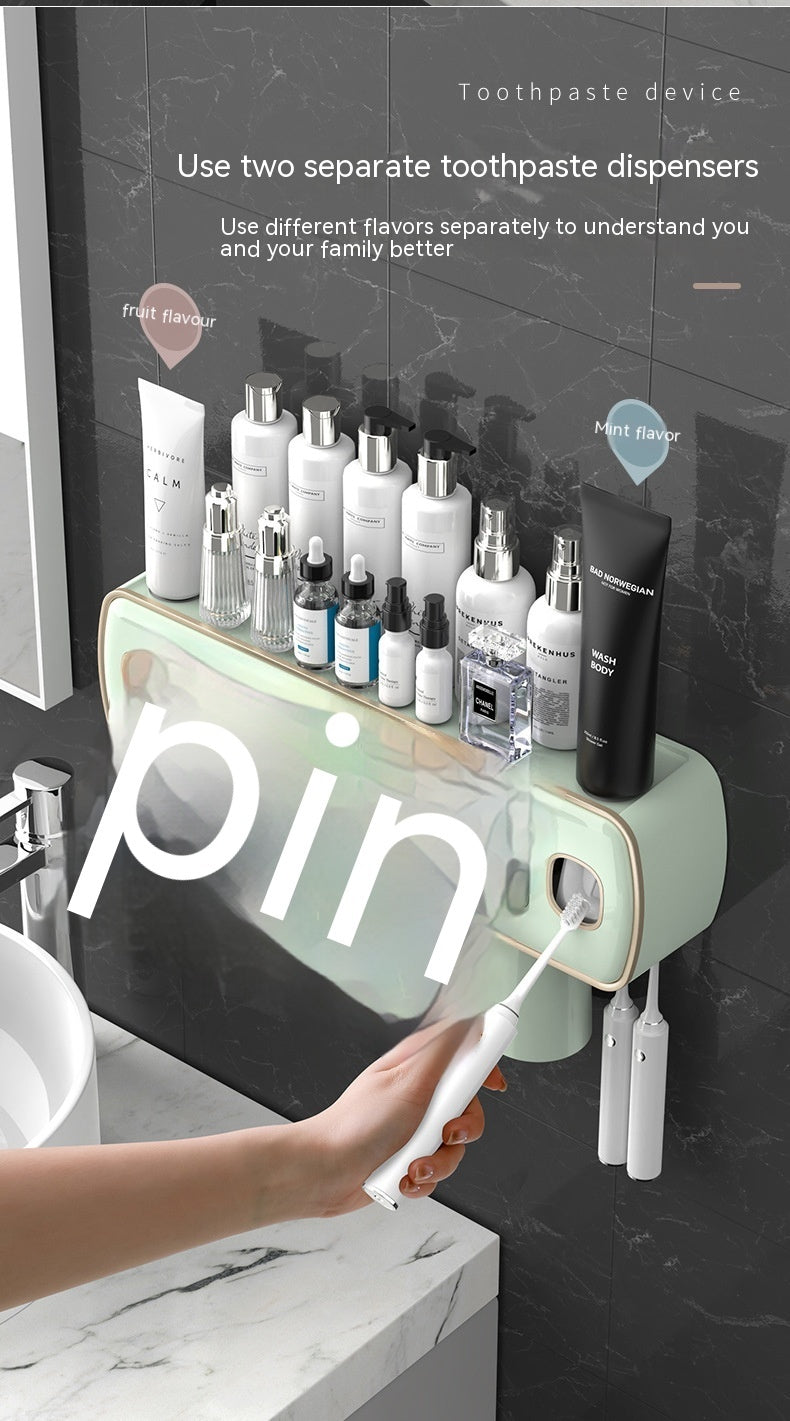 Wall-mounted Punch-free Multi-functional Toothbrush Rack