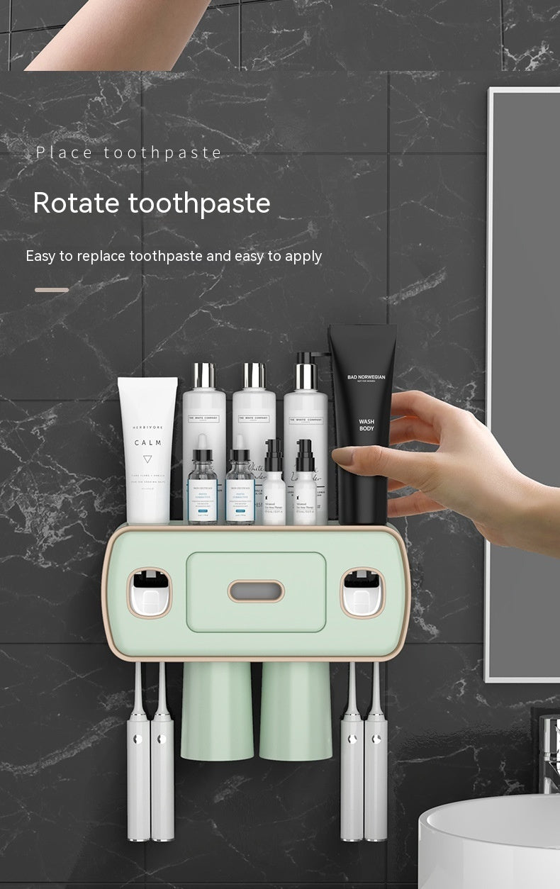 Wall-mounted Punch-free Multi-functional Toothbrush Rack