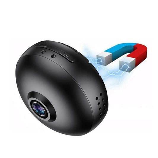Caméra de surveillance Wi-Fi 1080p avec design innovant et fonctionnalité magnétique pour installation facile.