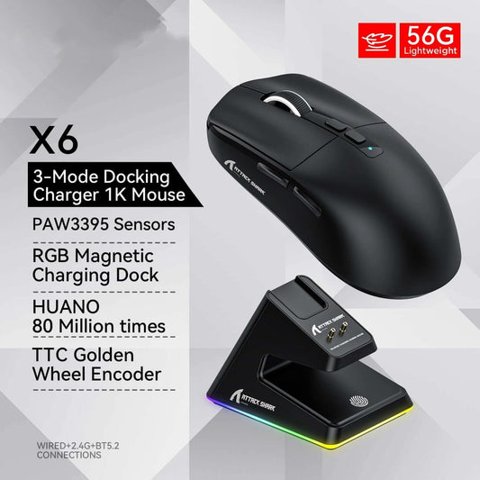 X6 Lightweight PAW3395 – Souris Gaming Haute Performance