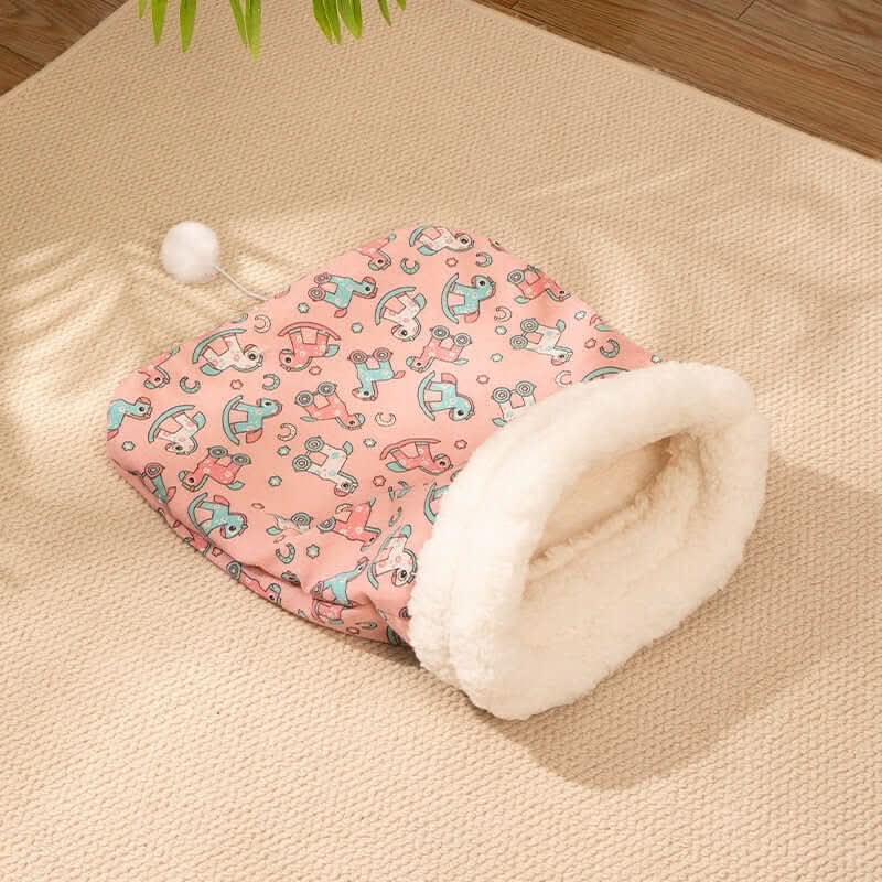 Nid sac de couchage pour chat – couverture chaude, forme enveloppante, tissu doux, usage intérieur