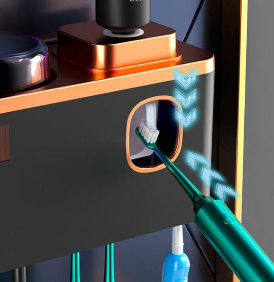 Support mural désinfectant – porte-brosse à dents et serviette, fixation par ventouse, stérilisation UV