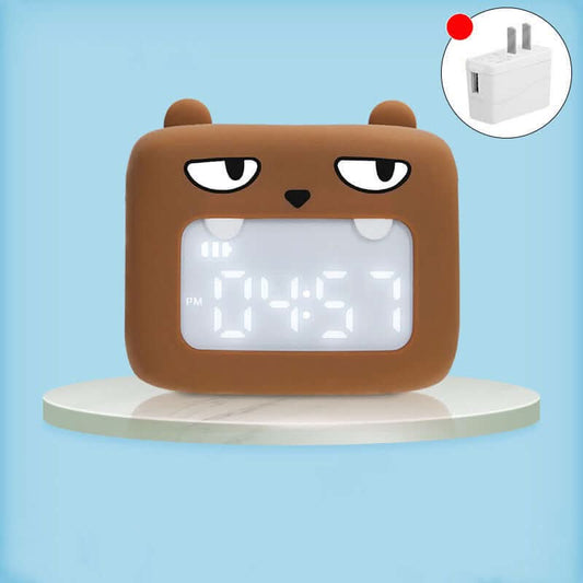 Réveil enfant silencieux – Design mignon, silicone doux, idéal pour chambre et bureau