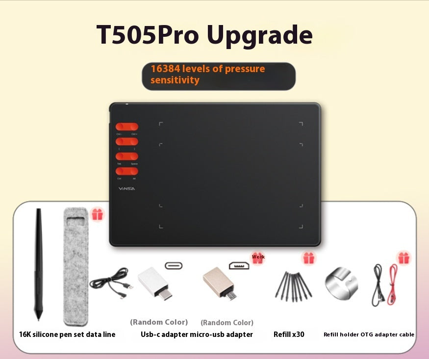Wencai Drawing Board 16384 Level T505Pro Graphics Tablet