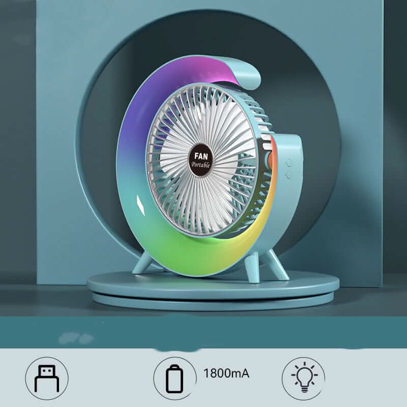 Ventilateur de bureau USB avec veilleuse