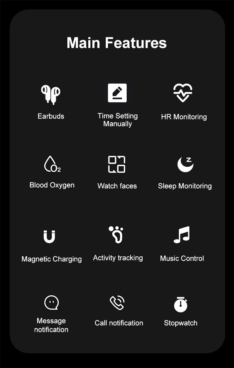 ⌚ Montre Connectée 2-en-1 avec Écouteurs Bluetooth