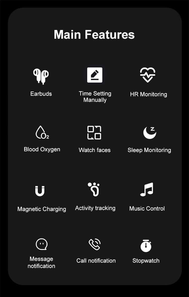 ⌚ Montre Connectée 2-en-1 avec Écouteurs Bluetooth