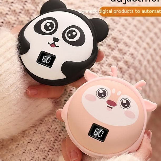Mini chauffe-mains Panda rechargeable – affichage digita