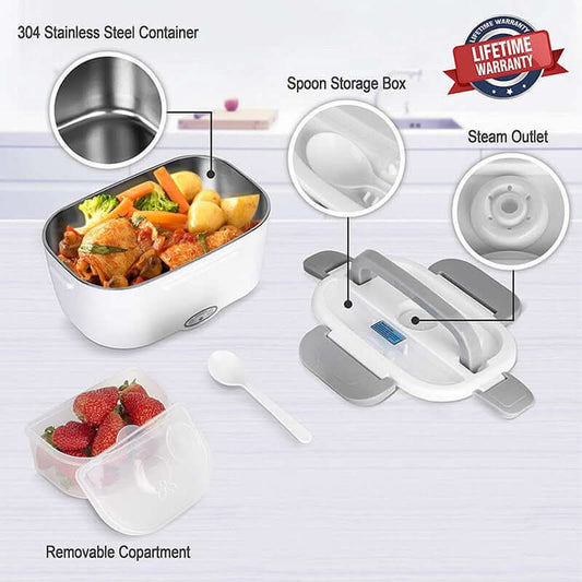 Stainless Steel & Plastic Heated Meal Box