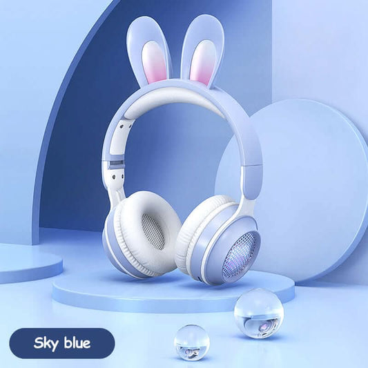 Casque sans fil lumineux avec oreilles de lapin