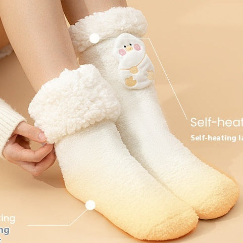 Chaussettes chauffantes épaisses en polaire – chaleur électrique douce, recharge USB