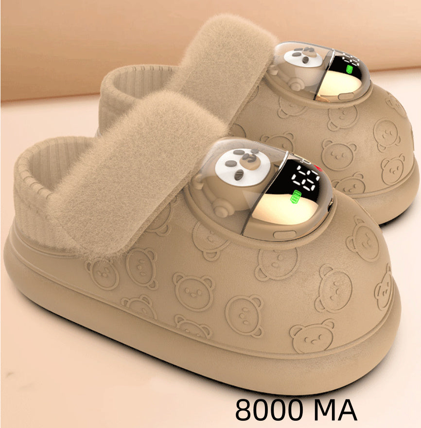 Chaussures chauffantes rechargeables – électrothermiques, mixte, semelle antidérapante, confort hivernal intérieur