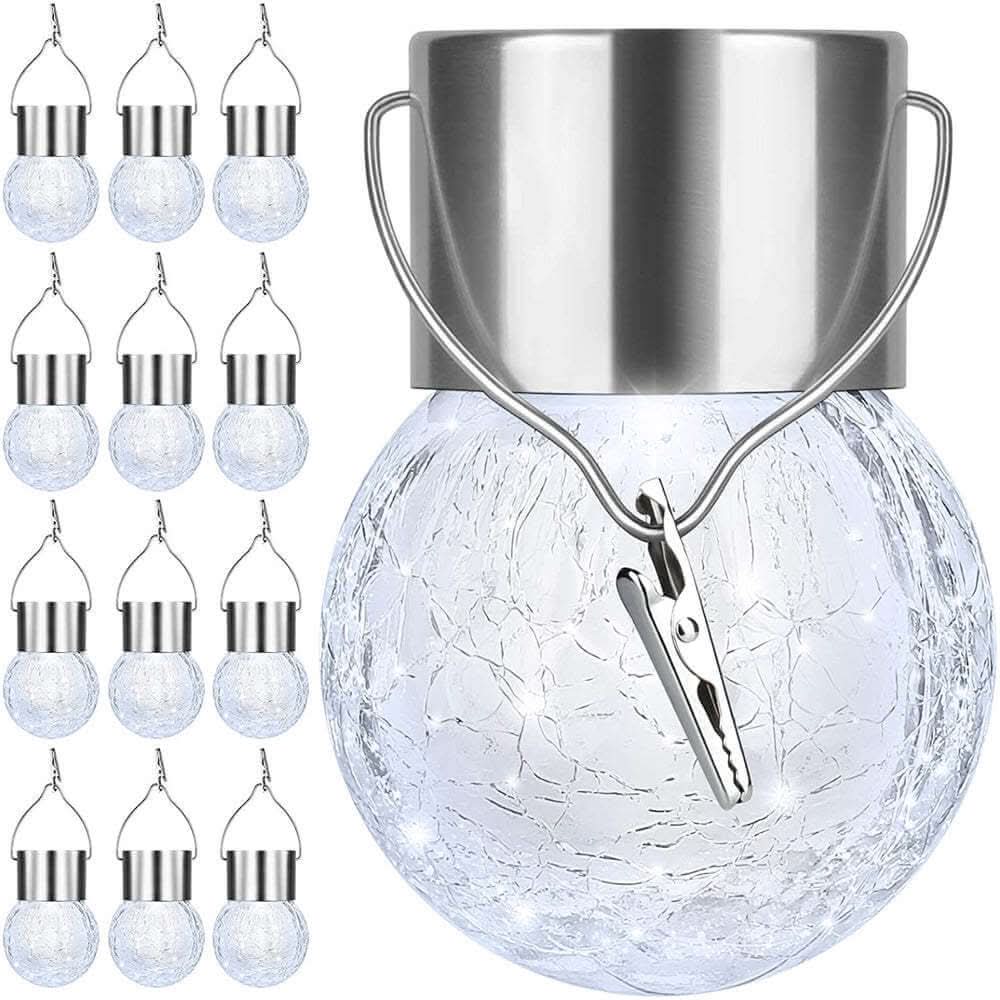 Lustre Solaire Extérieur à Boules en Verre