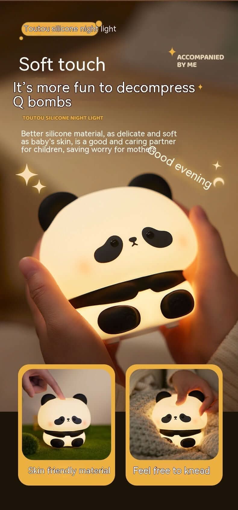 Veilleuse LED Panda en silicone Les Visionnaires