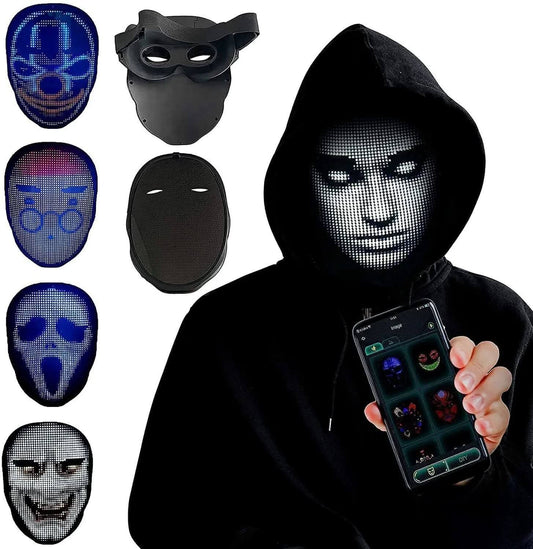 Masques d'Halloween lumineux à LED en couleur, masque changeant de visage Les Visionnaires