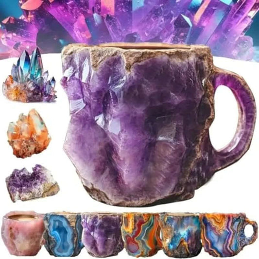 400ml Resin Mineral Crystal Coffee Mugs With Handles Elegant Fake Mineral Crystal Cup For Workplace Home Decor Christmas Gift Kitchen Gadgets Les Visionnaires