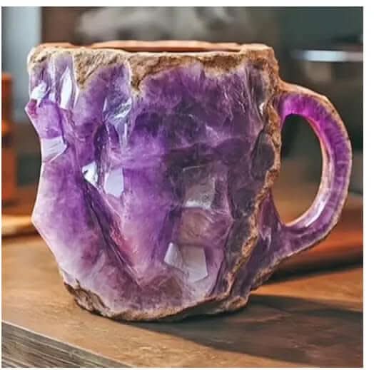 400ml Resin Mineral Crystal Coffee Mugs With Handles Elegant Fake Mineral Crystal Cup For Workplace Home Decor Christmas Gift Kitchen Gadgets Les Visionnaires