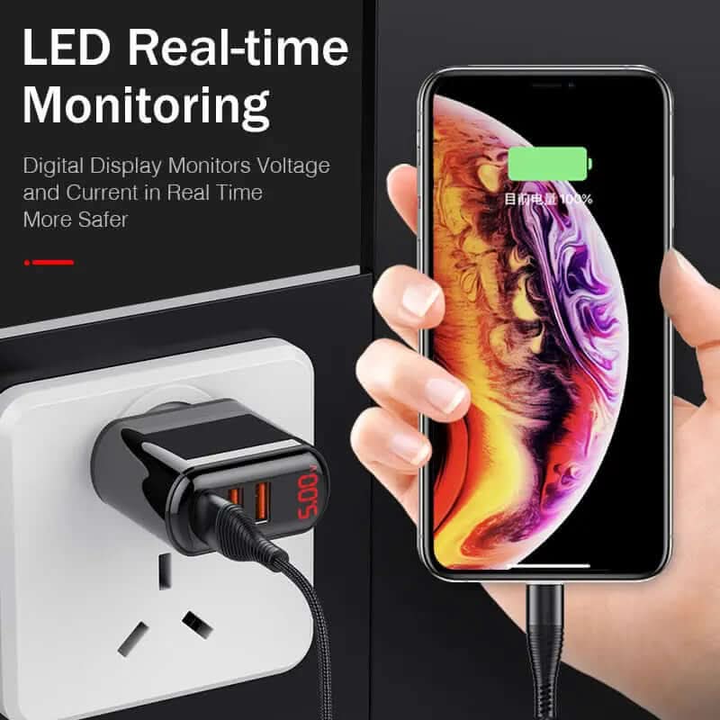 chargeur USB 3 ports avec affichage LED Les Visionnaires