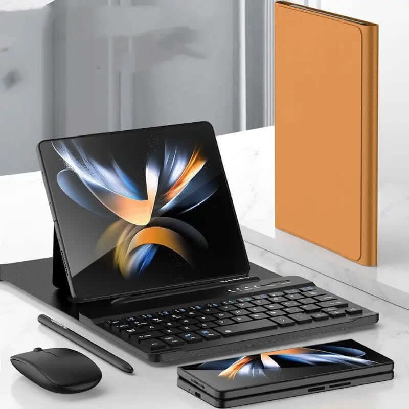 Ensemble clavier sans fil pliable avec étui en cuir Les Visionnaires