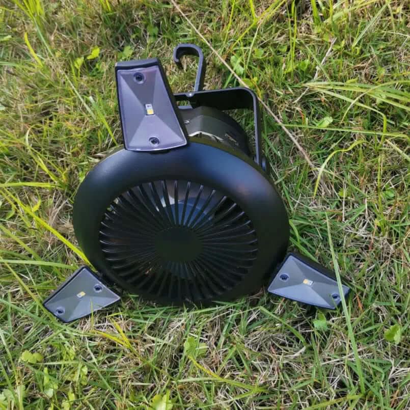 Ventilateur de camping solaire pliable avec lumière LED Les Visionnaires