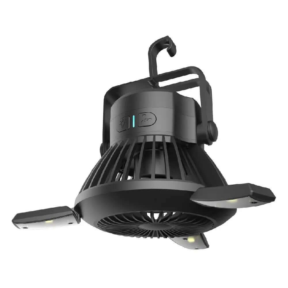 Ventilateur de camping solaire pliable avec lumière LED Les Visionnaires