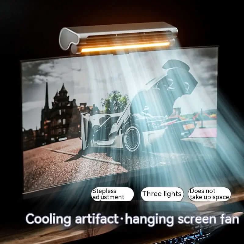 Ventilateur sans pale avec lampe d'éclairage et clip pour écran d'ordinateur portable Les Visionnaires