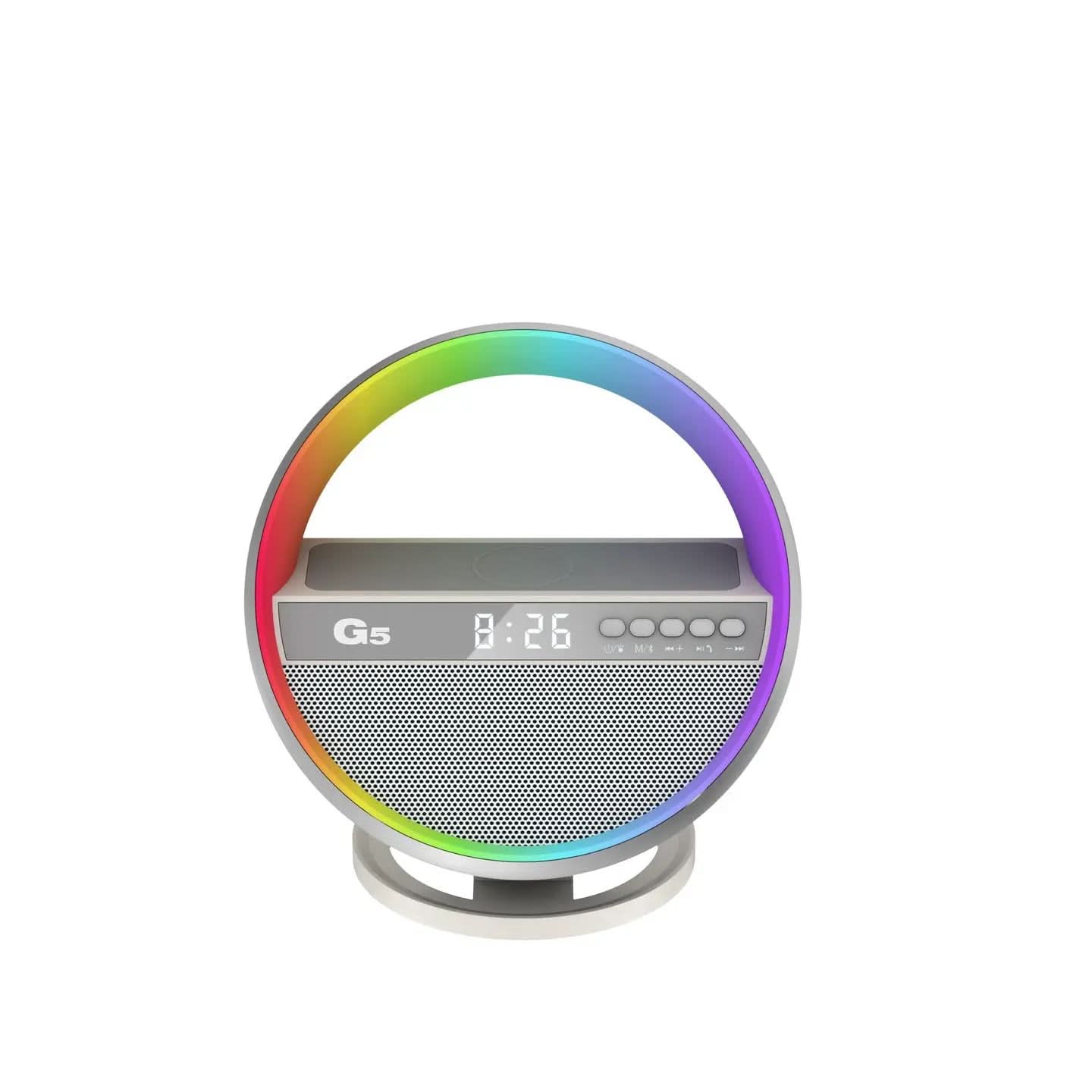 Veilleuse RGB multifonction, chargeur sans fil,Bluetooth, multifonction Les Visionnaires