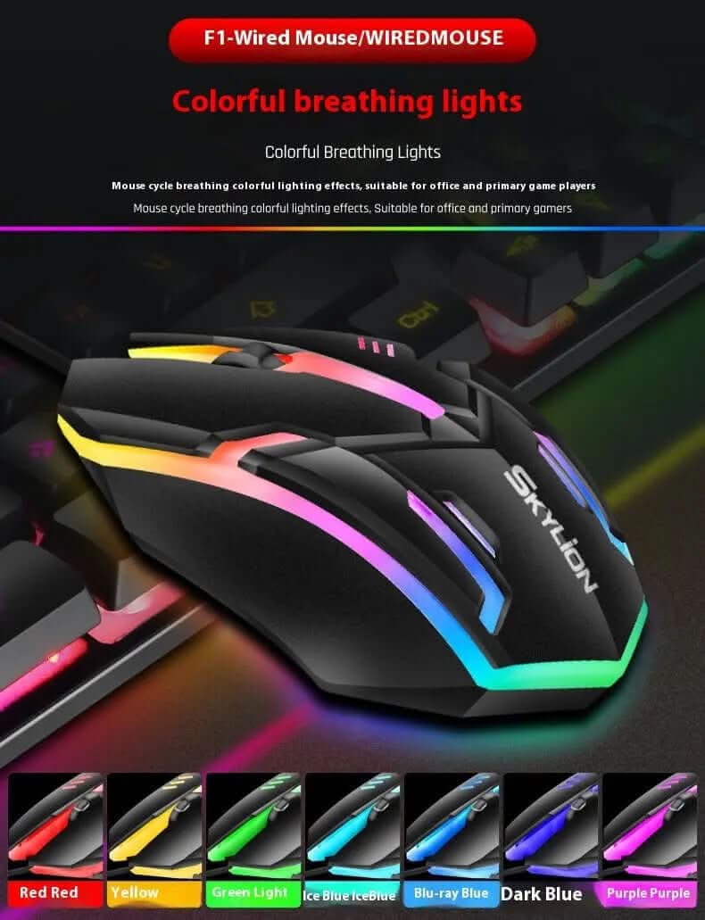 Souris lumineuse filaire pour bureau, jeux et ordinateur portable Les Visionnaires