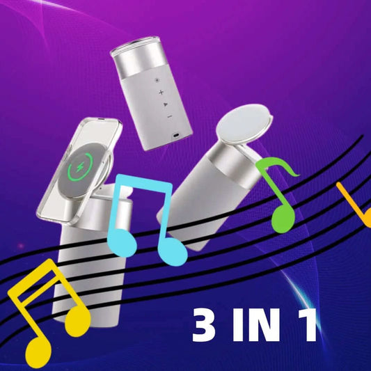 Chargeur Sans Fil 3-en-1 avec Haut-Parleur Bluetooth et Lampe Tactile Les Visionnaires