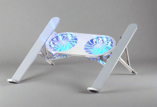 Support ordinateur portable en alliage d'aluminium avec ventilateurs doubles - XLL-Gadgets