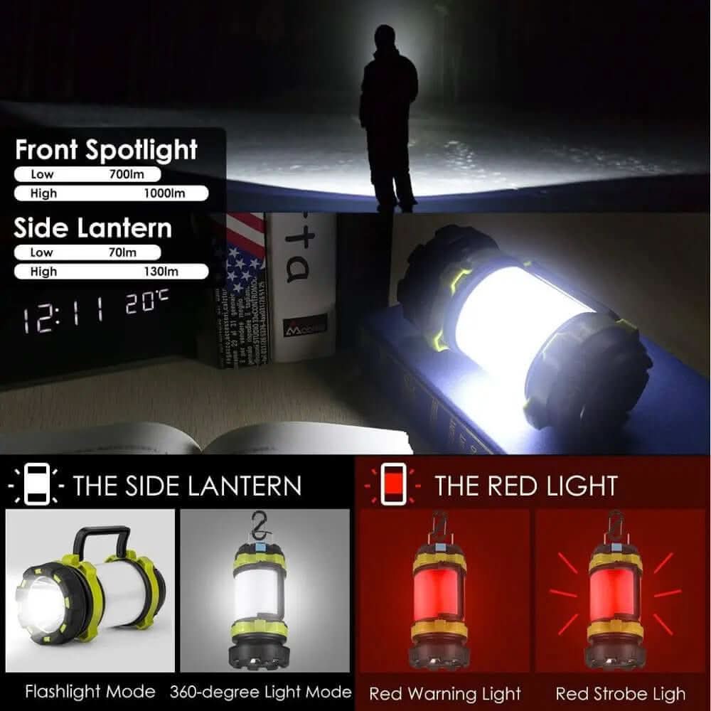 Lampe de camping d'urgence rechargeable avec batterie Power Bank Les Visionnaires
