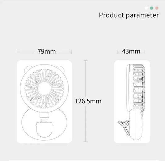 Mini ventilateur USB rechargeable, lumière led intégrées Les Visionnaires