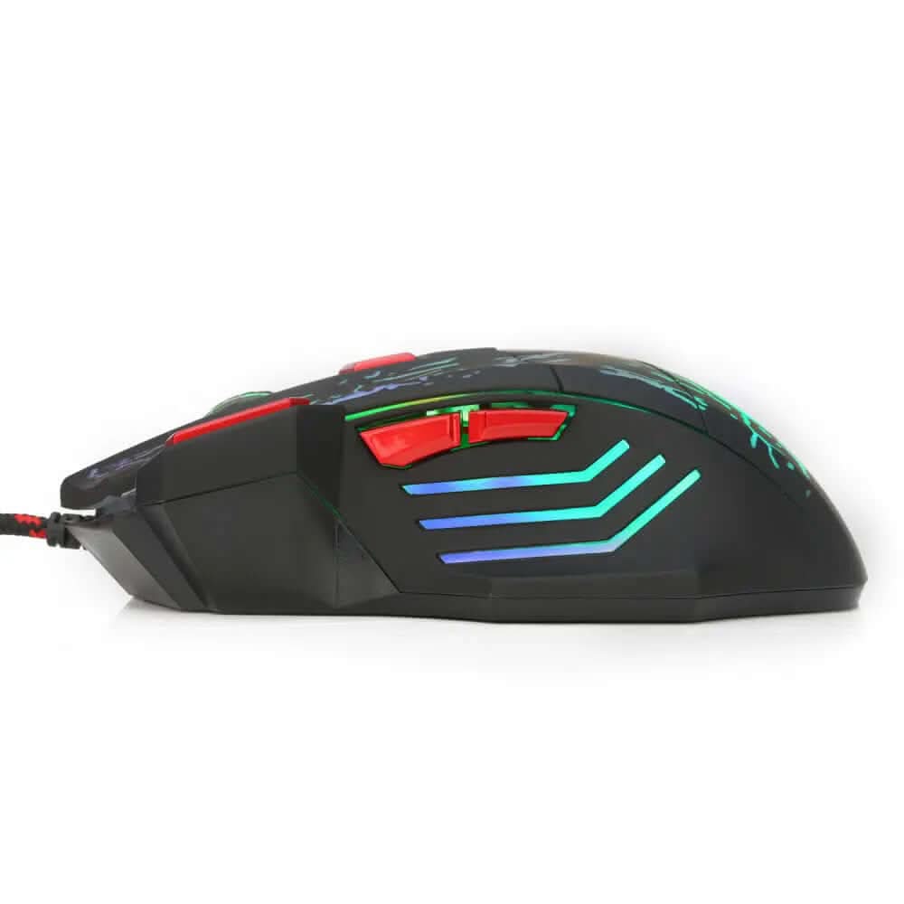 Souris de jeu filaire lumineuse avec motif Water Crack Les Visionnaires