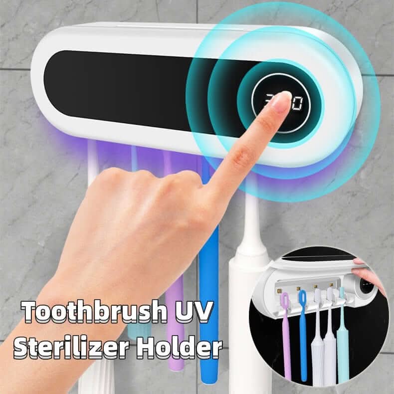 Porte-brosse à dents mural intelligent avec stérilisateur UV et distributeur de dentifrice Les Visionnaires