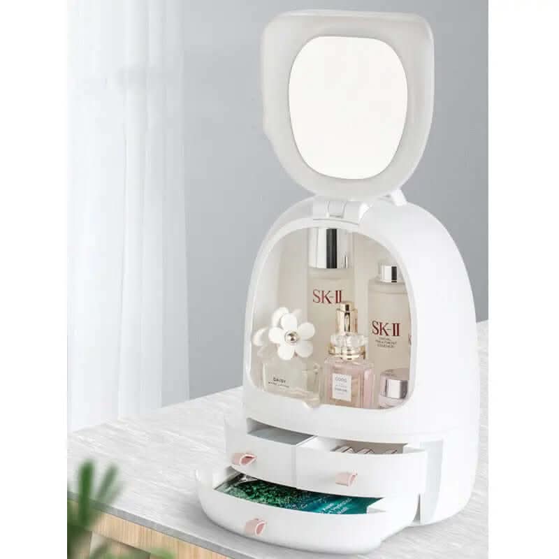 Rangement cosmétique USB avec miroir de maquillage LED Les Visionnaires