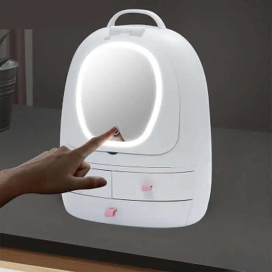Rangement cosmétique USB avec miroir de maquillage LED Les Visionnaires