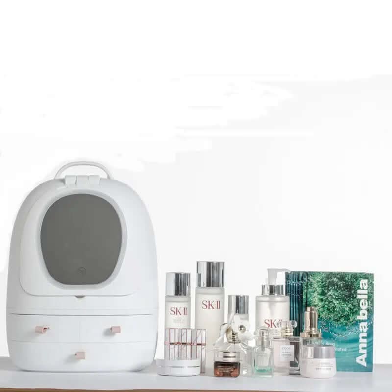 Rangement cosmétique USB avec miroir de maquillage LED Les Visionnaires
